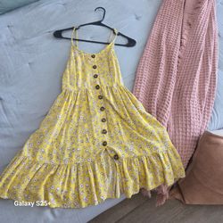 Sunny yellow floral sundress perfect for summer