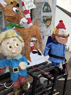 Rudolph , Cornelius , Abominable Snowman , Dentist Elf Christmas Light Up Decorations 