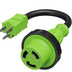 LeisureCords Trailer dogbone Adapter 15 amp Male to 30 amp Female Locking Connector with LED Power Indicator