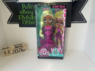 LOL Surprise OMG Lady Diva 10” Tall Fashion Doll 2 Looks Multiple Surprises