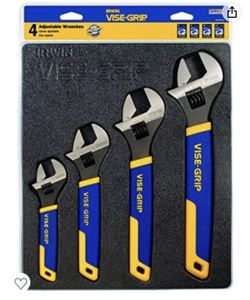 IRWIN VISE-GRIP Adjustable Wrench Set, SAE/MM, 4-Piece