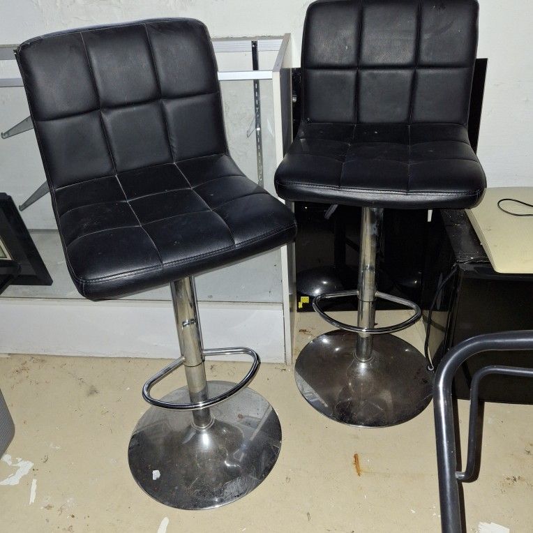 Black Vinyl Bar Chairs