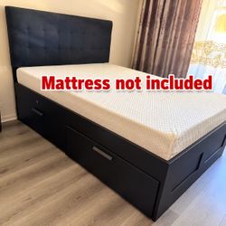IKEA BRIMNES Full Bed Frame with Storage Drawers