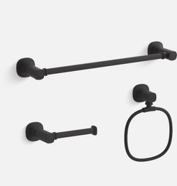 Kohler Terzet Bathroom Accessories Collection Matte Black Finish