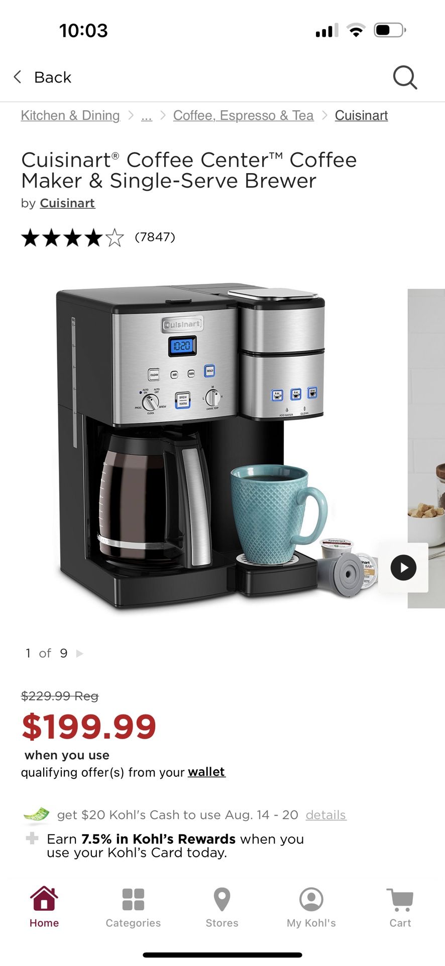 Cusinart Coffee Center, Works Perfectly