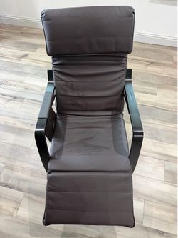 Wooden faux leather rocking chair / easy chair