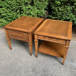 (2) Vintage MCM Solid Wood Side Tables / End Tables