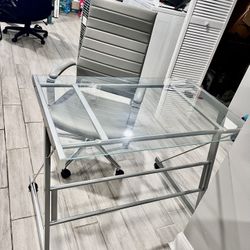 Glass Desk With Chair 