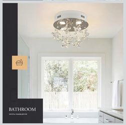 4 light crystal flush mount  fixture