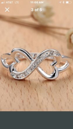 STYLISH INFINITY LADIES STERLING SILVER RING STAMPED 925 SIZE 9