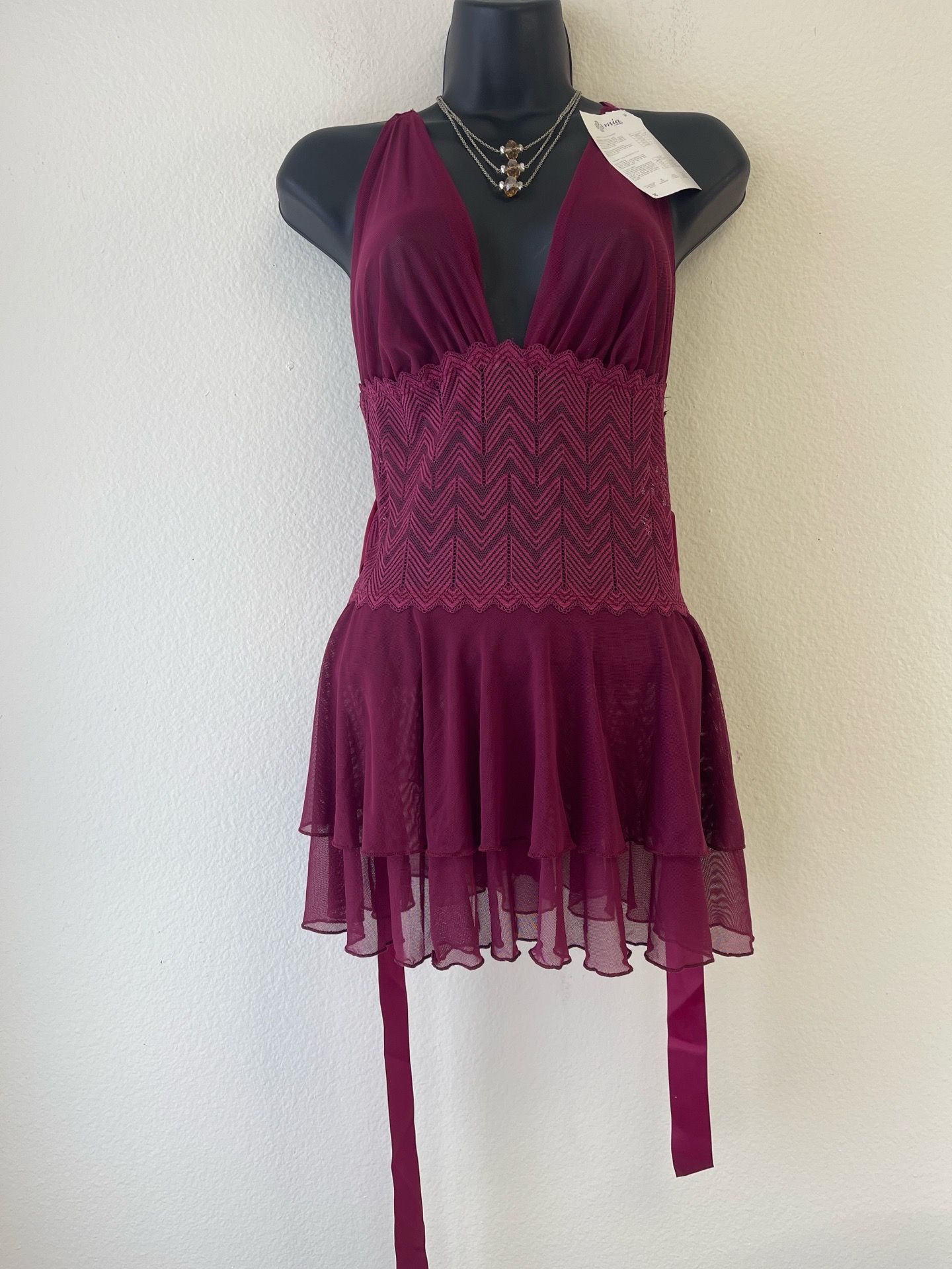 Andrea burgundy lace lingerie size large