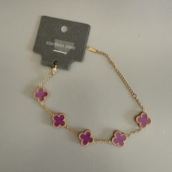 Women’s purple four-leaf clover Bracelet
