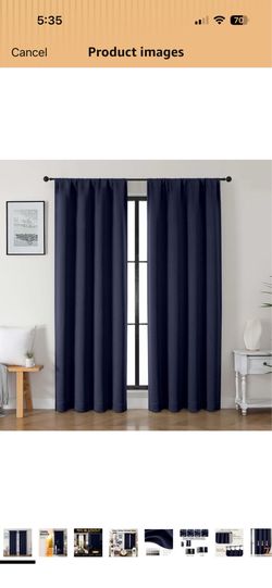 Navy blue black out curtains