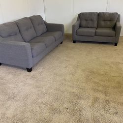 Gray Couch And Loveseat *Free Delivery*