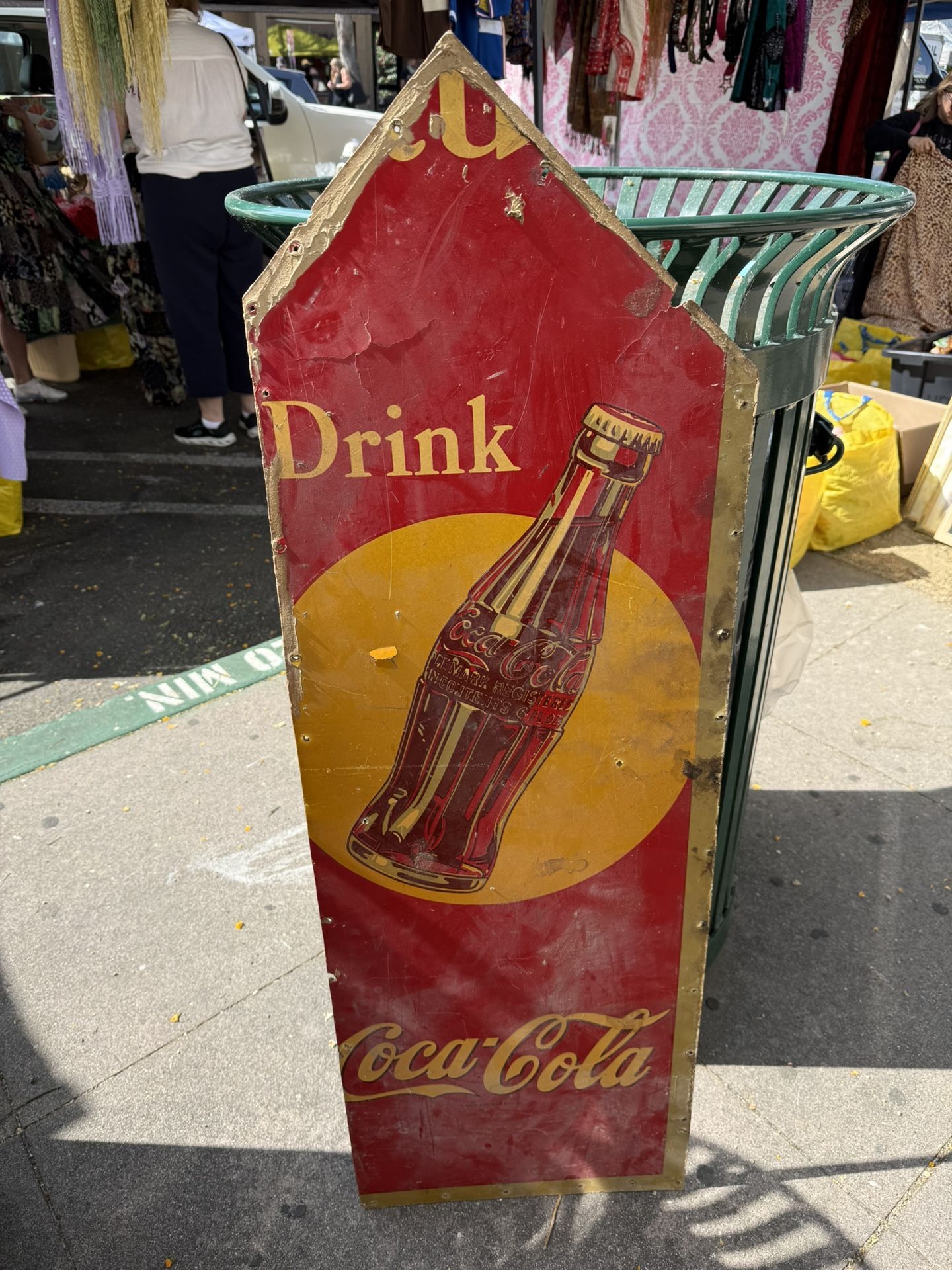 1940s Coca Cola Masonite Advertising Sign 
