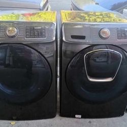 Like-New Samsung Dark Steel Washer & Dryer Set - Works Perfect!