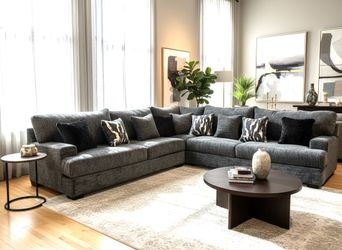 New Oversized Charcoal Sectional Plush