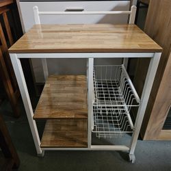 White Microwave/Kitchen Cart