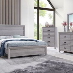 Queen Bed Frame. Dresser. Mirror. One Nightstand 