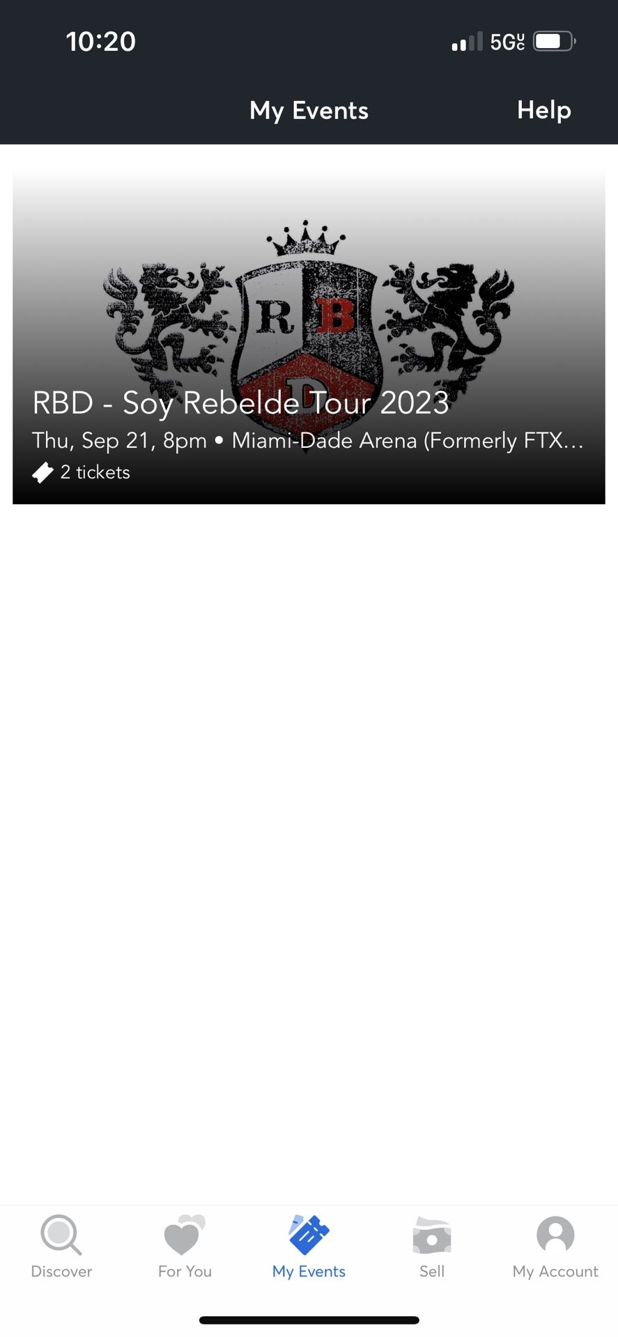 RBD TICKETS SEPT 22 MIAMI