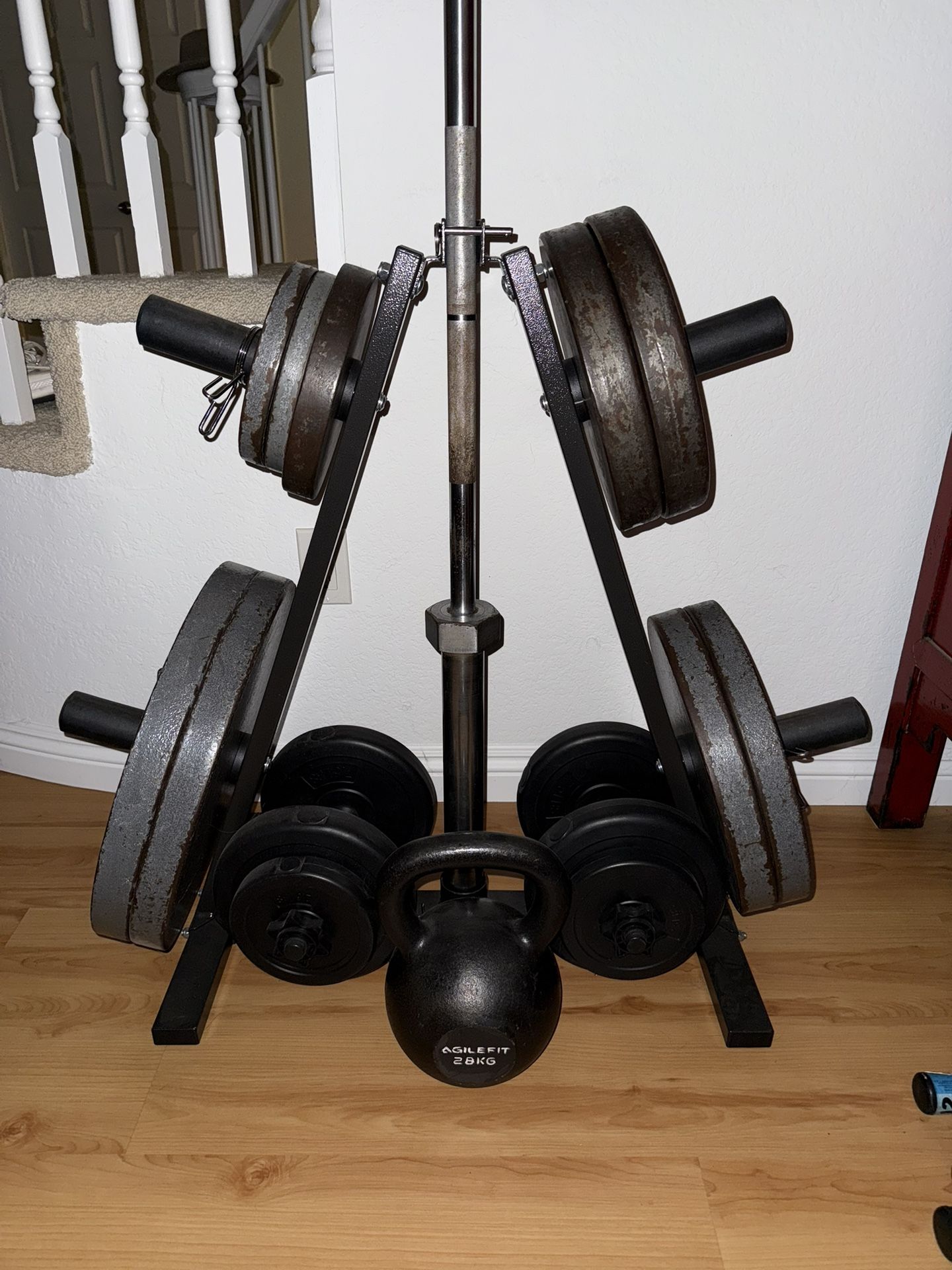 Weightlifting set with Olympic Barbell