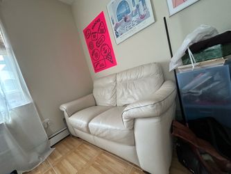 White leather couch