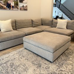 Arhaus Sectional with Ottoman 