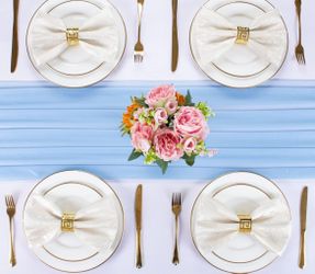 8 Baby Blue Table Runner For Wedding Or Party 
