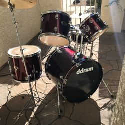 ddrum D2 - Complete 5 Piece Drum Set Red Sparkle 