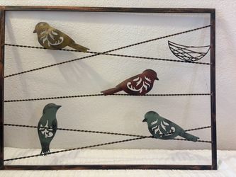 Rustic Metal “‘Birds on a Wire” Wall Art Decor