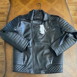Leather Moto Jacket Size Larfe