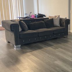Gently Used 2 Piece Gray love Seat Set