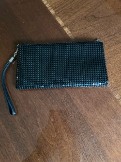 Charming Charlie, black metal clutch zipper closure Charming Charlie, black metal clutch zipper closure