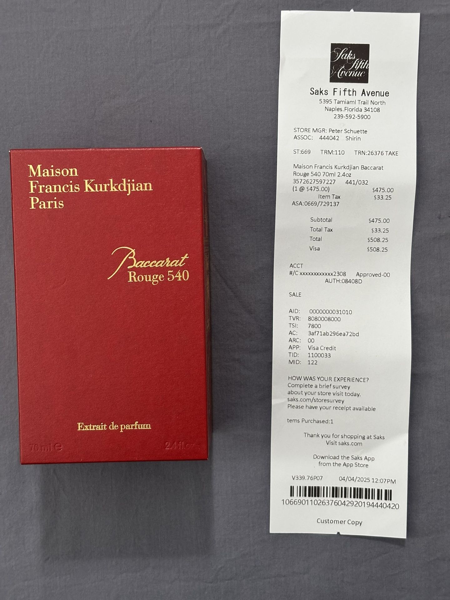 BACCARAT ROGUE 540 (SEND OFFERS)
