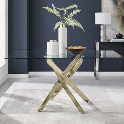 New Luxury Gold & Glass Dining Table (>$500 Value)