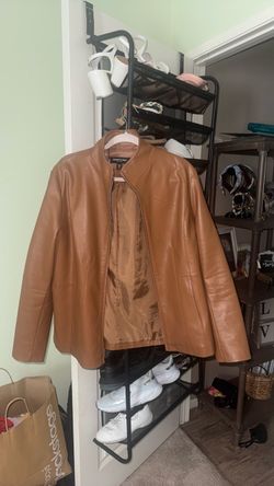 Kenneth Cole Tan Leather Jacket