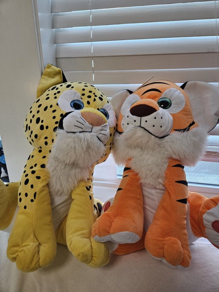 Giant Tiger And Cheetah Stuffies