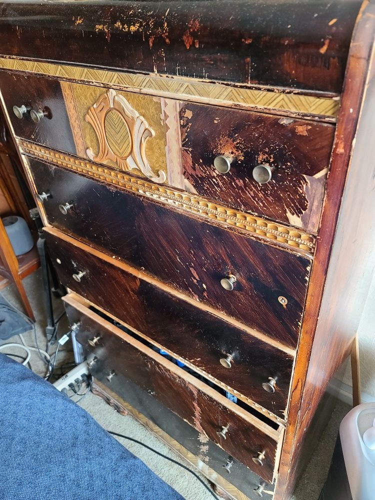 Antique 1940s Waterfall Art Deco bedroom set