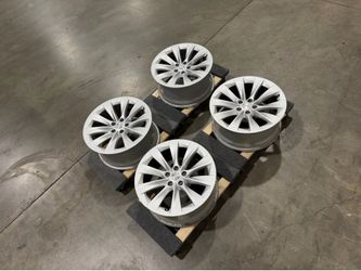2020 Tesla Model X S OEM 20” Staggered Silver Wheels Rims and TPMS Sensors Slipstream 20x9.5 20x9