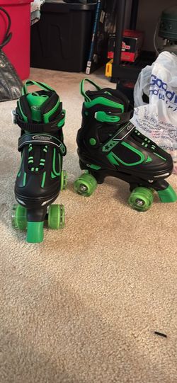 Size 1-4 adjustable led roller skates