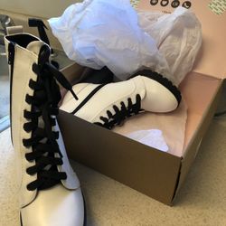 Charlotte Russe white combat boots