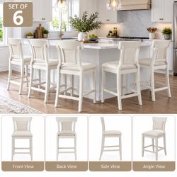6 Cream Counter Stools