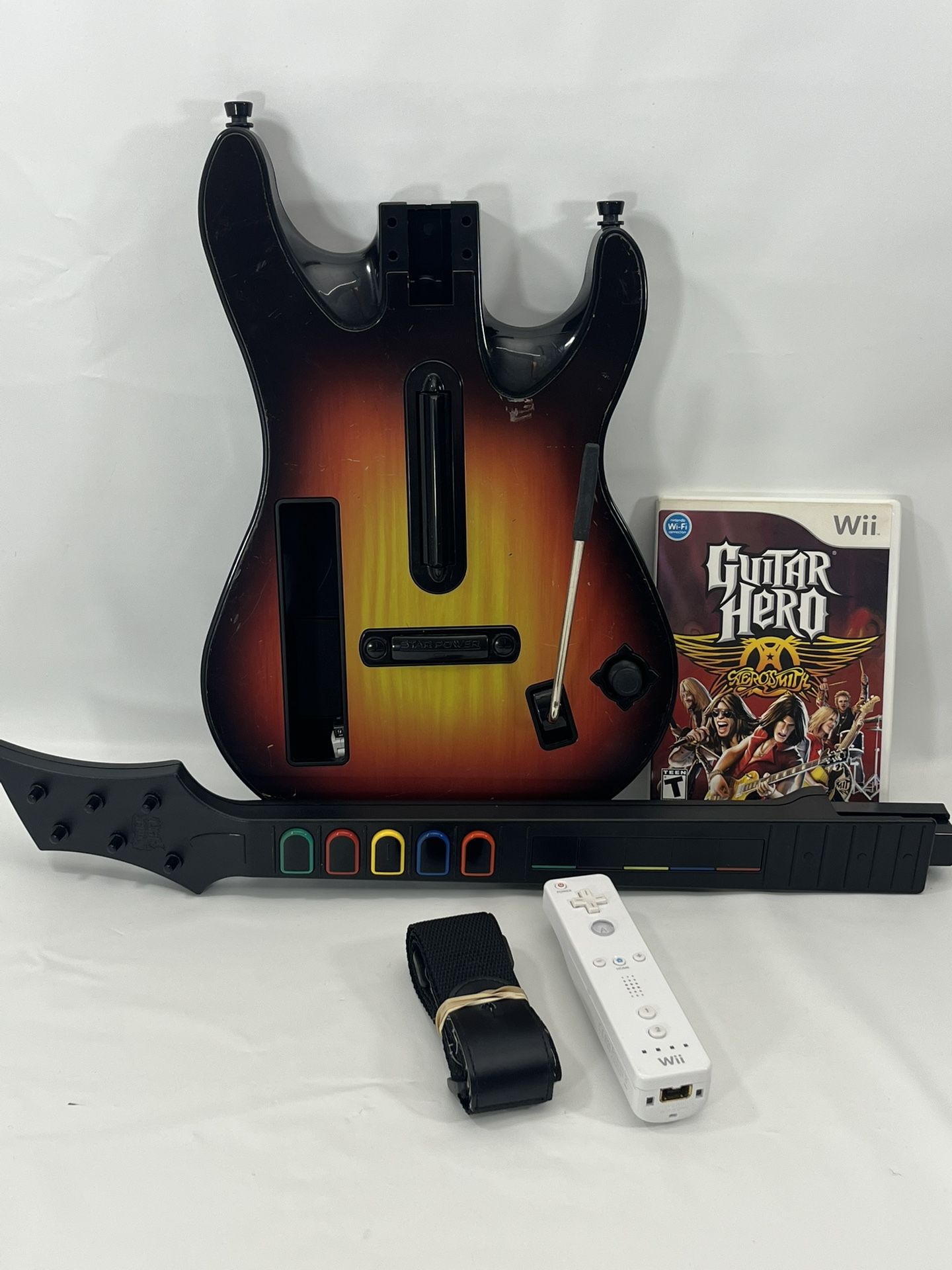 Nintendo Wii Red Octane Sunburst Bundle With Aerosmith Game and Remote