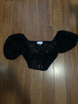 NSR Black Sheer Crop Top – Trendy See Through Fashion Shirt