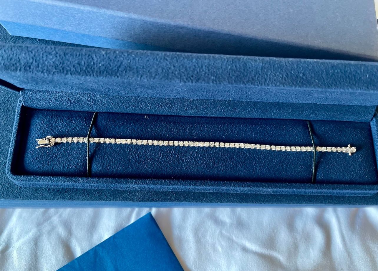 4.25ct Diamond Tennis Bracelet 14k White Gold