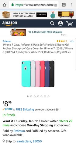 iPhone 7 Case, Pofesun 6 Pack Soft Flexible Silicone Gel Rubber Shockproof Case Cover for iPhone 7