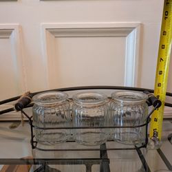 3 Glass Jars In Carry Caddy 