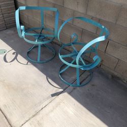 Mid Century Swivel Metal Chairs For Project