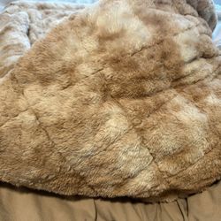 Faux Fur Weighted Blanket -  20lb / Honey Brown