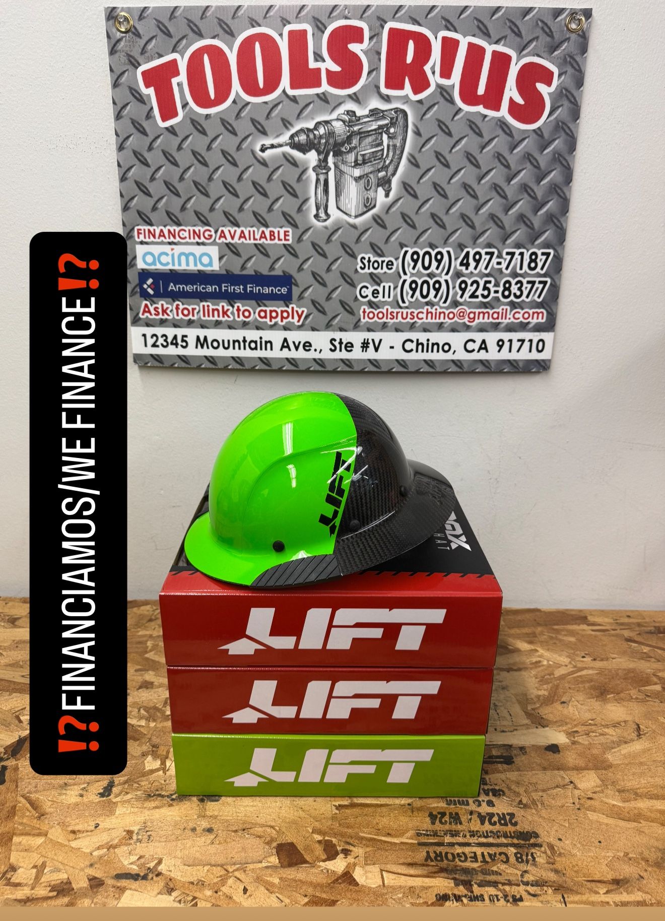 LIFT SAFETY DAX Full Brim Hard Hat Fifty50 Green**(FINANCIAMOS/WE FINANCE)**